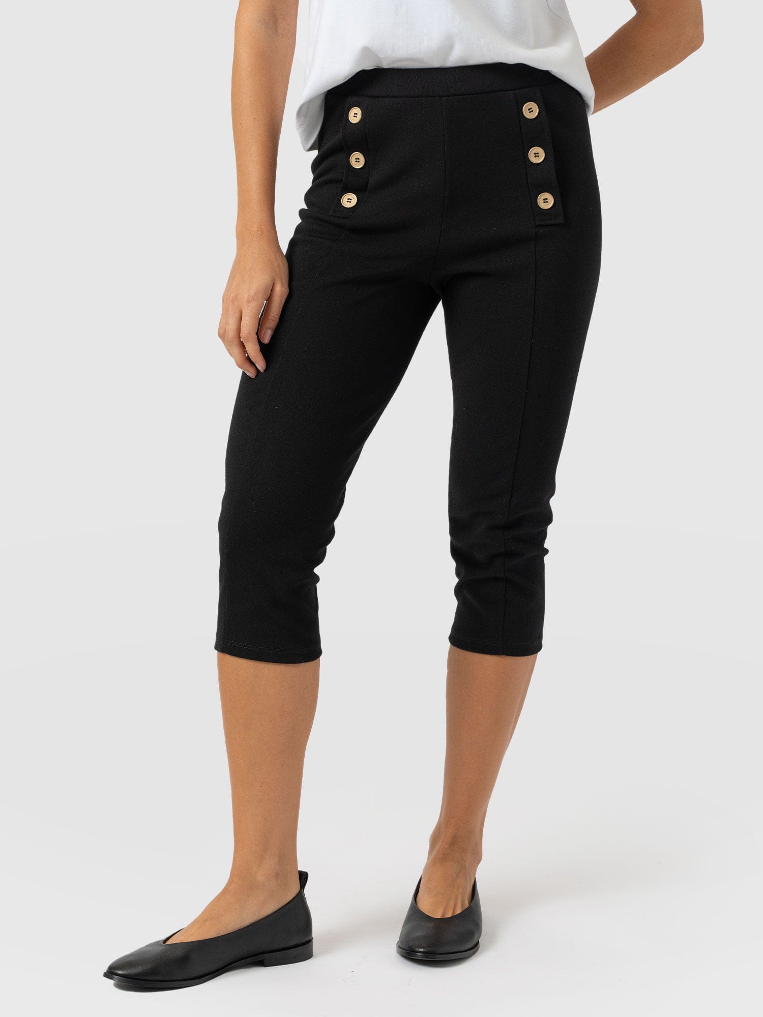 Chelsea Crop Legging - Black - Women's Trousers | Saint + Sofia® USA